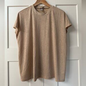 H&M pale gold sleeveless cap-sleeve top, size XL